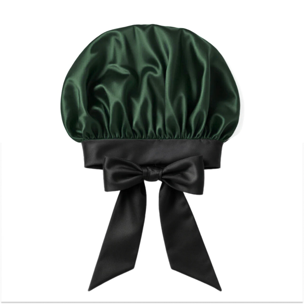 Doppellagige Seiden Schlafhaube "Schleife"