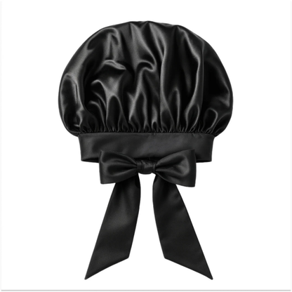 Doppellagige Seiden Schlafhaube "Schleife"