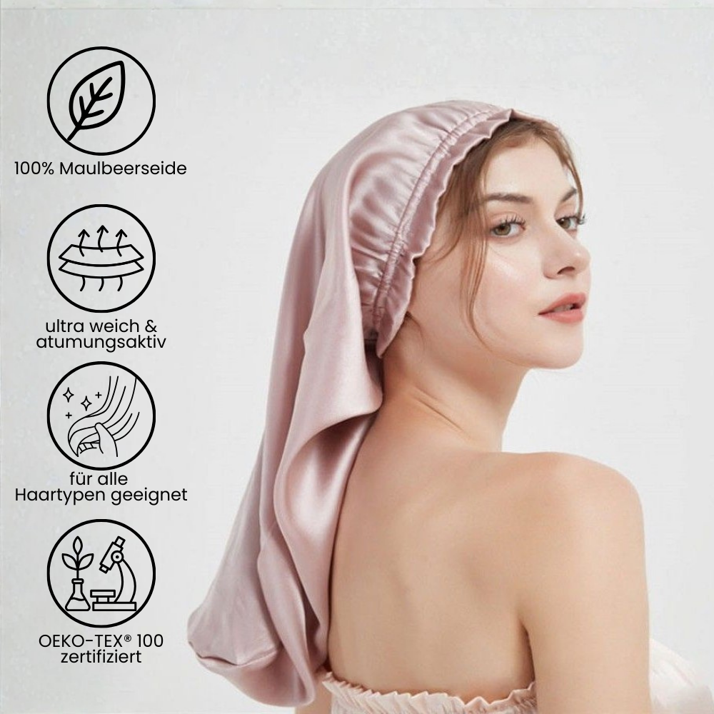Deluxe Seiden Schlafhaube "Lang"