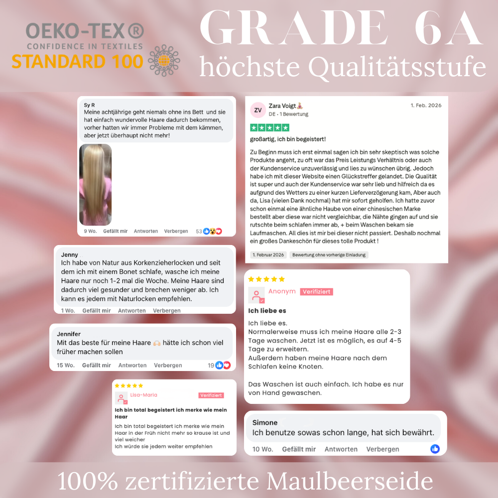 Längerfrisch Schlafhaube | OEKO-TEX® Seide