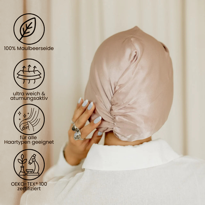 Deluxe Seiden Schlafhaube "Klassisch"
